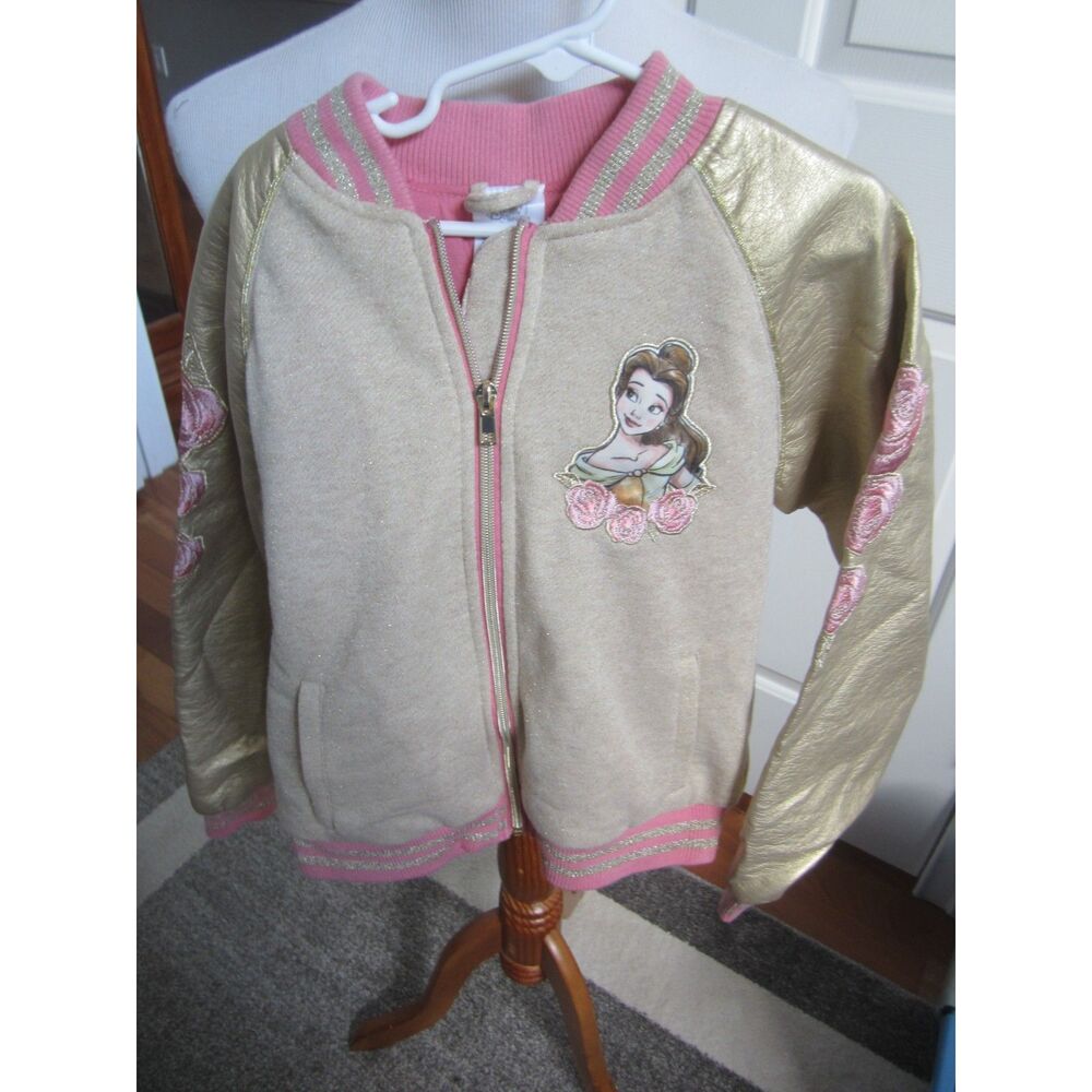 Sweet Disney Store Belle Beauty and The Beast Baseball Style Jacket  Size 7/8